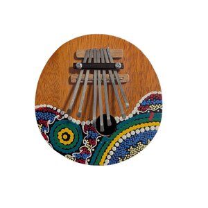 Kalimba Coconut Instrument Thumb Piano Wood Metal Painted‎ Travel Portable